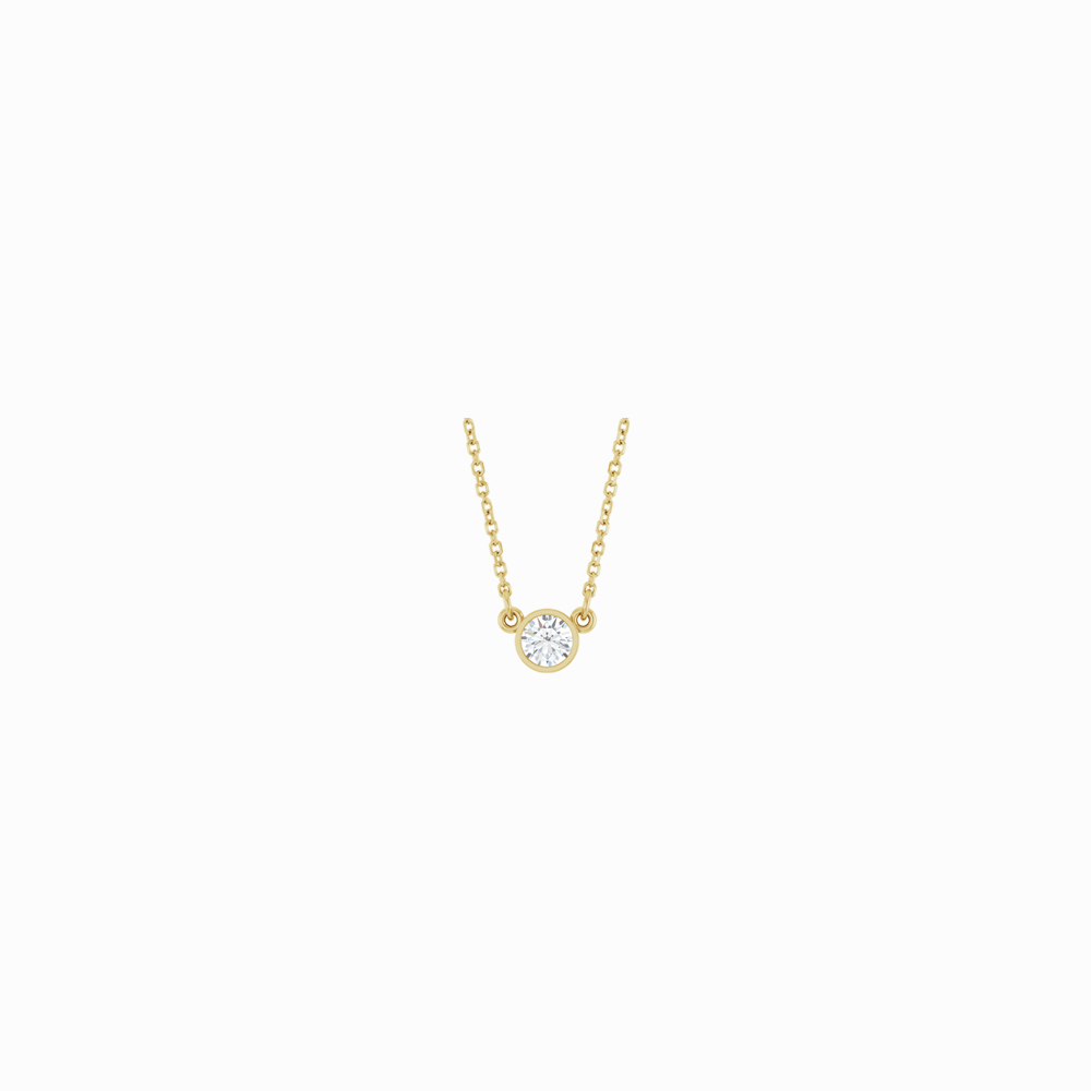 The Diamond Bezel Pendant -14K