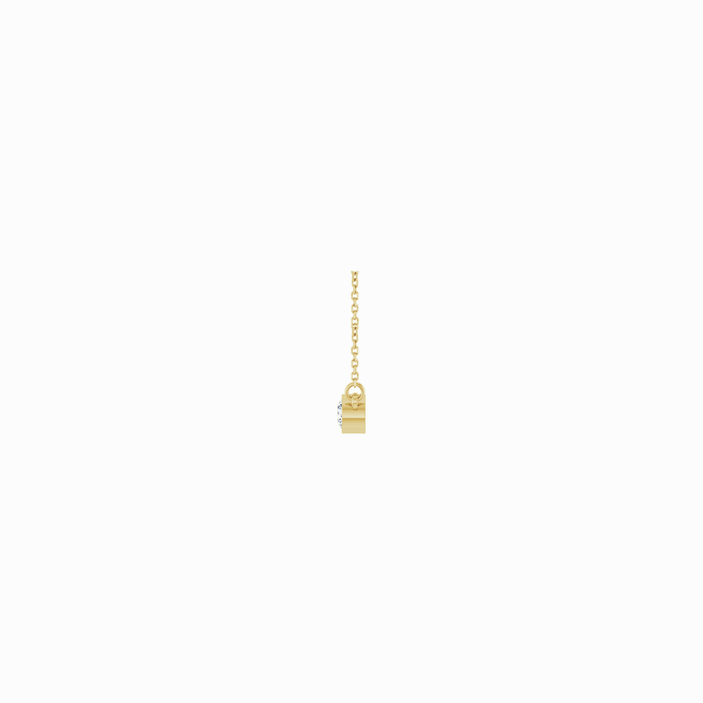 The Diamond Bezel Pendant -14K