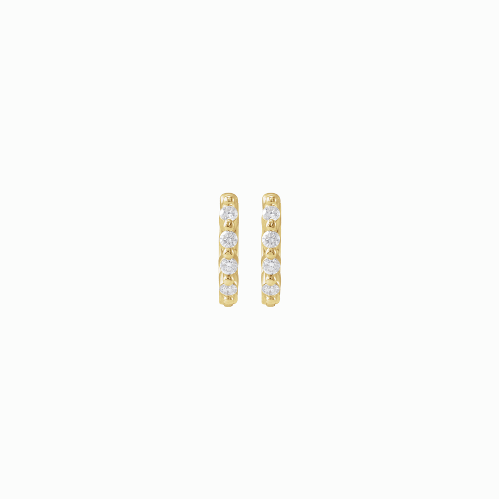 The Diamond Pavé Huggies -14K