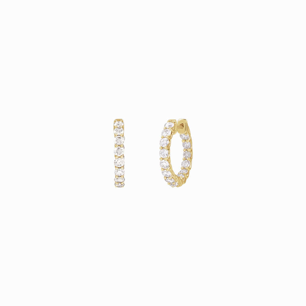 The Statement Diamond Hoops -14K