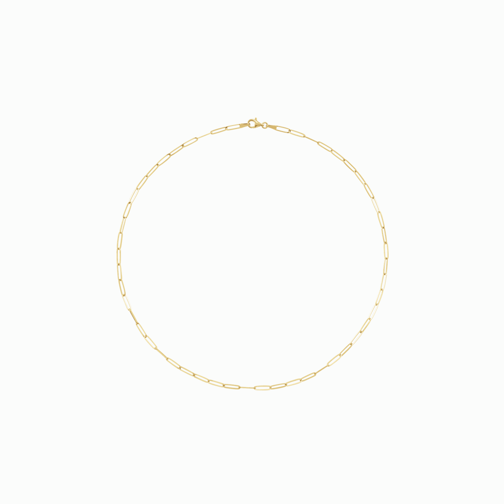 The Fine Paperclip Chain -14K