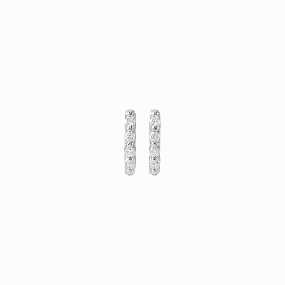 The Diamond Pavé Huggies -14K