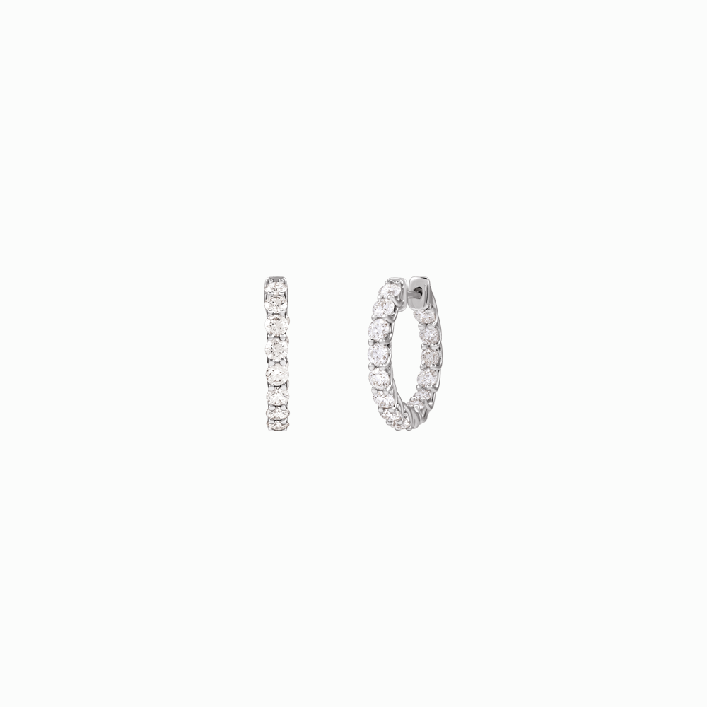 The Statement Diamond Hoops -14K