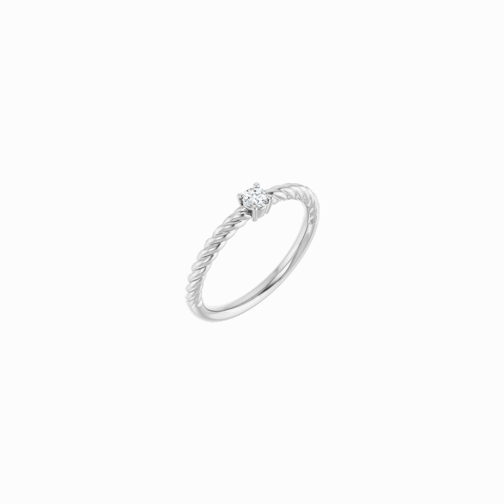 The Diamond Rope Stacker Ring -14K