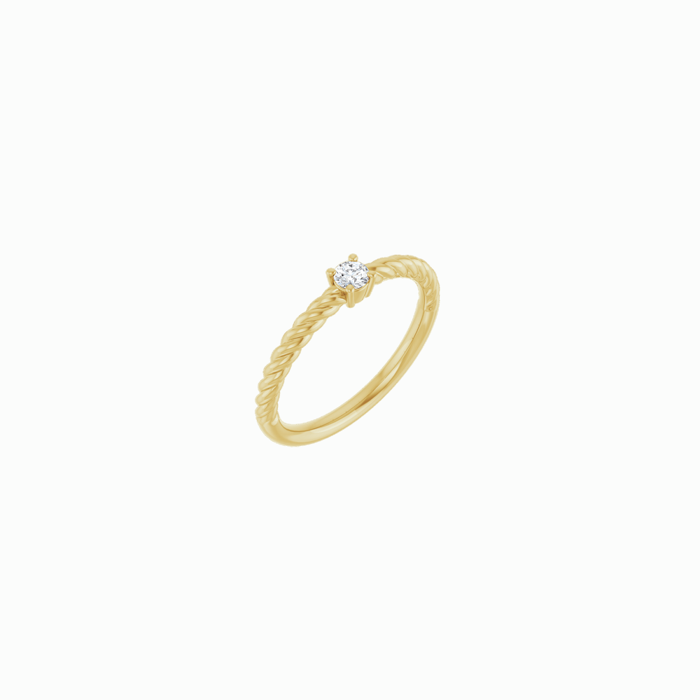 The Diamond Rope Stacker Ring -14K