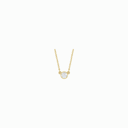 The Diamond Bezel Pendant -14K