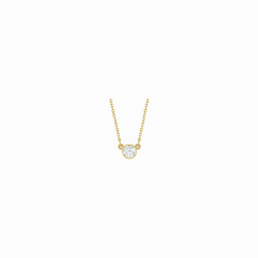 The Diamond Bezel Pendant -14K