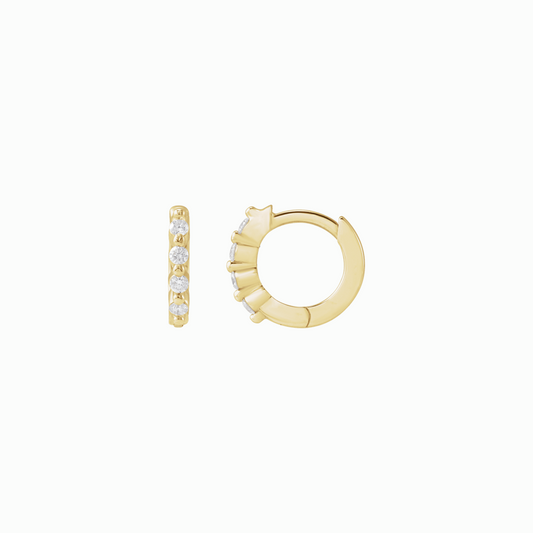 The Diamond Pavé Huggies -14K