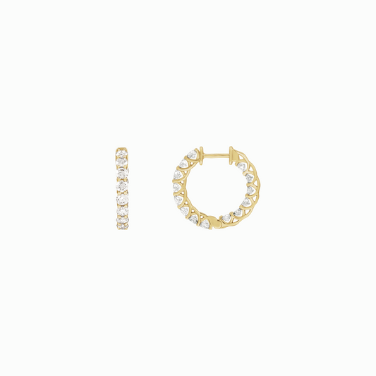 The Statement Diamond Hoops -14K