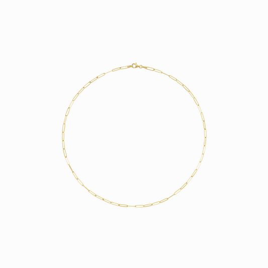 The Fine Paperclip Chain -14K