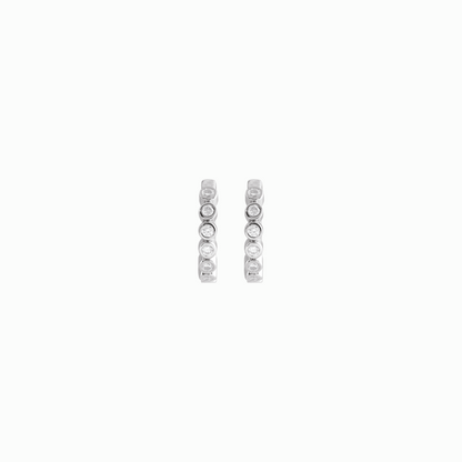 The Diamond Bezel Huggies -14K