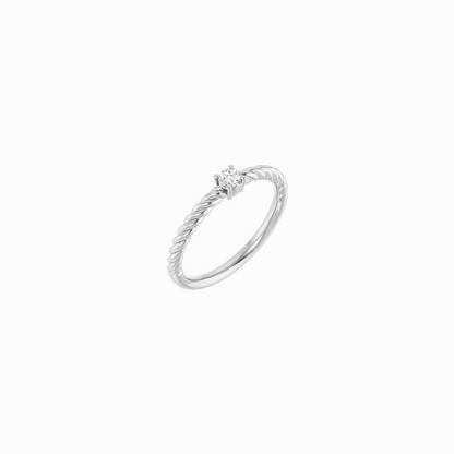 The Diamond Rope Stacker Ring -14K