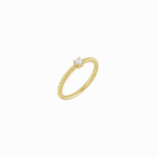 The Diamond Rope Stacker Ring -14K